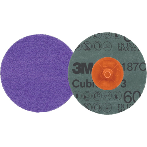 Disque en fibre Roloc Cubitron 3, 2" dia., Grain 60+, C&eacute;ramique Absolute Business Supply