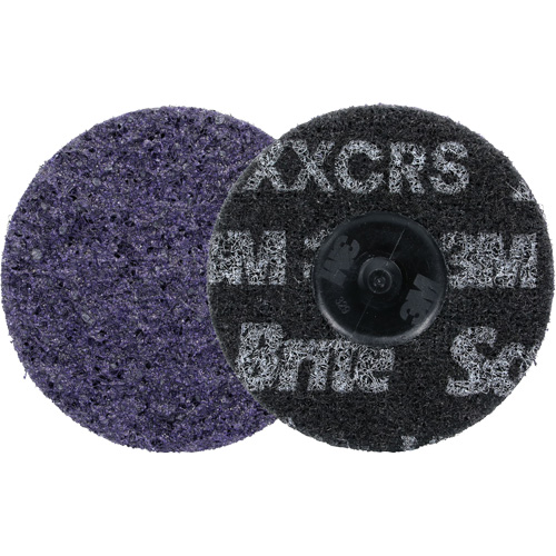 Meule robuste pour le conditionnement de pr&eacute;cision des surfaces Scotch-Brite Roloc, HD-DR, 3" dia., Grain 60+, C&eacute;ramique Absolute Business Supply