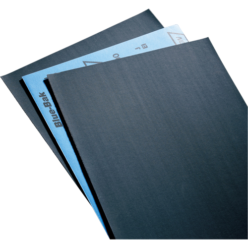 Papier abrasif en feuilles de papier - Feuilles de 9" x 11" &agrave; l'&eacute;preuve de l'eau Blue-Bak T414, 9" x 11", Grain 220, Carbure de silicium Absolute Business Supply