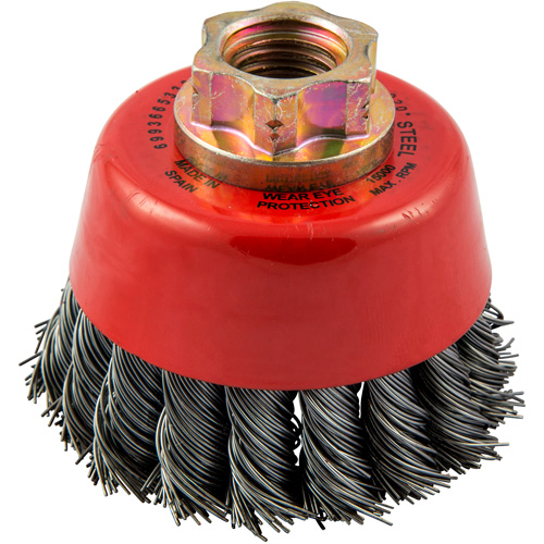Knotted Wire Cup Brush, 2-3/4" Dia. x 5/8"-11 Arbor Absolute Business Supply