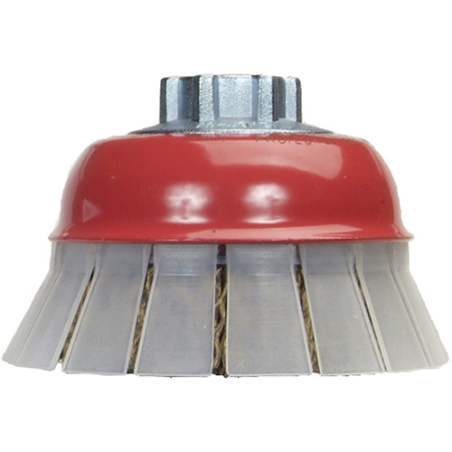 Brosse-boisseau en fil m&eacute;tallique serti avec grille de protection Absolute Business Supply