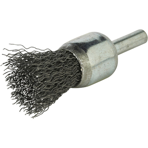 Brosse &agrave; fils cr&ecirc;p&eacute;s avec moyeu, 1", Fils 0,020", Tige 1/4" Absolute Business Supply