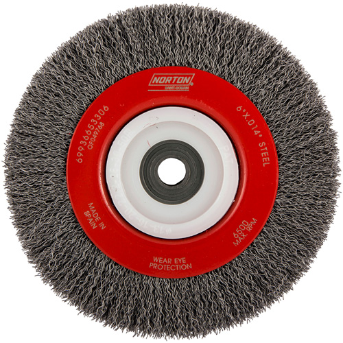 Roue d'&eacute;tabli sertie, 6" dia., Fils 0,014", Arbre 1/2"-2 Absolute Business Supply