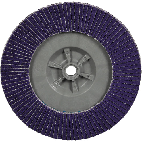 Disque &agrave; lamelles plate 1169F Cubitron 3 &agrave; changement rapide, 6" x 5/8"-11, Type T27, Grain 80+, C&eacute;ramique Absolute Business Supply