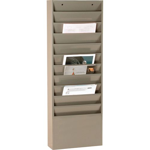 Literature Storage Racks, Stationary, 11 Slots, Steel, 13-1/4" W x 4-1/8" D x 36" H Absolute Business Supply