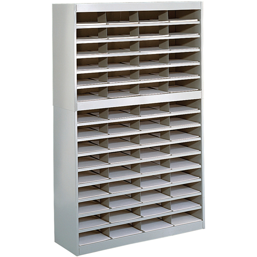 Heavy-duty Literature Organizers, Stationary, 60 Slots, Steel, 37-1/2" W x 12-3/4" D x 60" H Absolute Business Supply