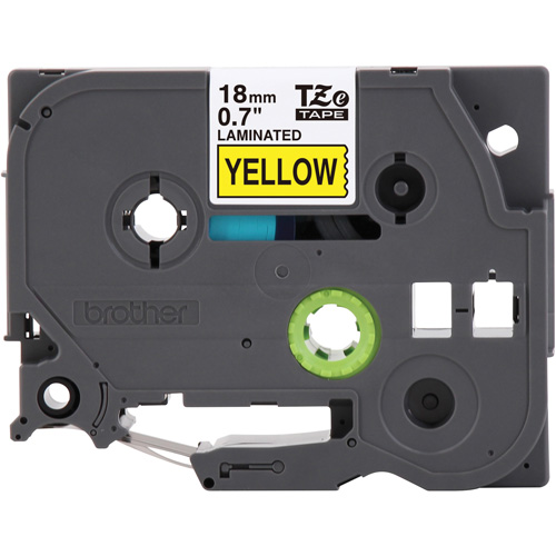 Cartouche de ruban pour syst&egrave;me d'&eacute;tiquetage P-touch, 18 mm x 8 m, Noir sur jaune Absolute Business Supply