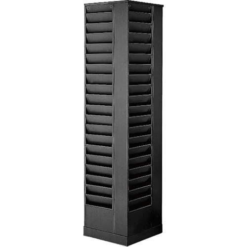 Literature Storage Racks, Rotating, 92 Slots, Steel, 14-1/8" W x 14-1/8" D x 66" H Absolute Business Supply