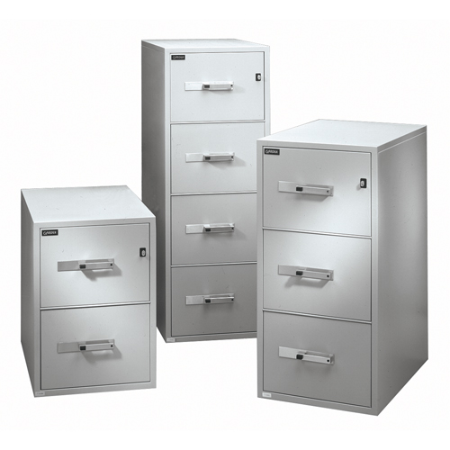 Fire Resistant Filing Cabinets, Steel, 4 Drawers, 19-3/4" W x 31" D x 54" H, Black Absolute Business Supply