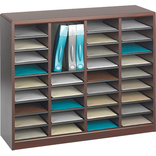 Casier &agrave; compartiments E-Z Stor pour documentation, Stationnaire, 36 fentes, Bois, 40" la x 3/4" p x 32-1/2" h Absolute Business Supply