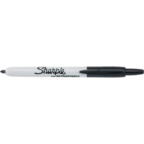 Retractable Permanent Marker, Black, Fine Tip Absolute Business Supply