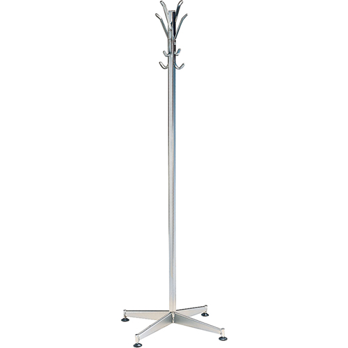 Coat Tree, 60" H, Steel, Chrome, 8 Hook(s) Absolute Business Supply