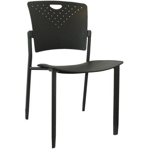 MaxX StaxX Stackable Chairs, Polypropylene, 17-1/4" High, 275 lbs. Capacity, Black Absolute Business Supply