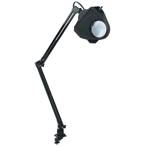 Magnifying Task Light, 60 W, Fluorescent/Incandescent/LED, Clamp, 40" Neck, Black Absolute Business Supply