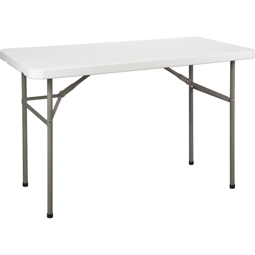 Table pliante, Rectangulaire, 48" l x 24" la, Poly&eacute;thyl&egrave;ne, Blanc Absolute Business Supply