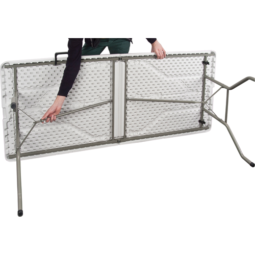 Fold-in-Half Table, Rectangular, 72" L x 30" W, Polyethylene, White Absolute Business Supply