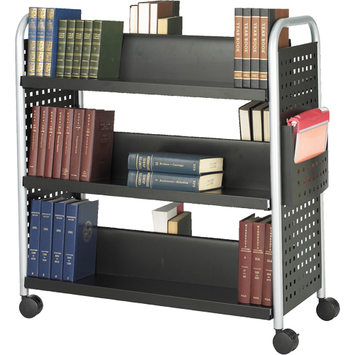Scoot Book Carts, 200 lbs. Capacity, Black, 17-3/4" D x 41-1/4" L x 41-1/4" H, Steel Absolute Business Supply