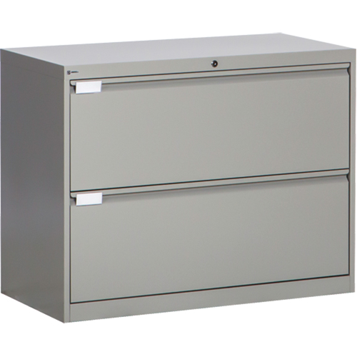 Classeur lat&eacute;ral, Acier, 2 tiroirs, 36" la x 18" p x 27-7/8" h, Gris Absolute Business Supply