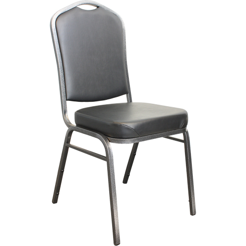 Chaises empilables, Vinyle, Hauteur 37", Capacit&eacute; 275 lb, Noir Absolute Business Supply