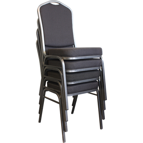 Stacking Chairs, Fabric, 37" High, 275 lbs. Capacity, Black Absolute Business Supply