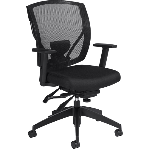Multi-Tilter Arm Chairs, Fabric, Black, 300 lbs. Capacity Absolute Business Supply