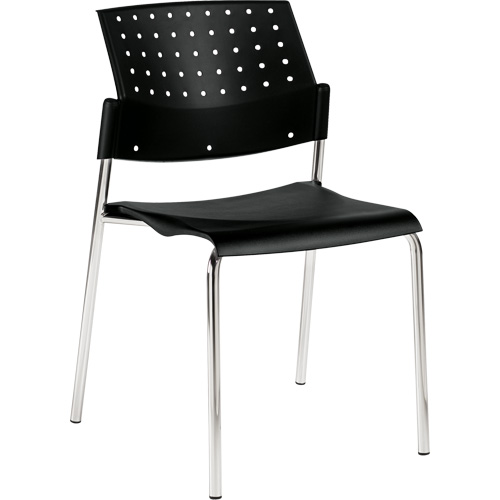 Armless Stacking Chair, Plastic, 33" High, 300 lbs. Capacity, Black Absolute Business Supply