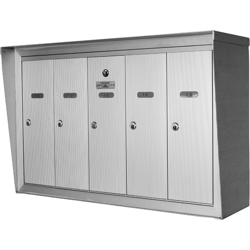 Single Deck Mailboxes, Wall -Mounted, 16" x 5-1/2", 3 Doors, Aluminum Absolute Business Supply