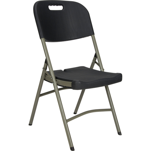 Chaise pliante, Poly&eacute;thyl&egrave;ne, Noir, Capacit&eacute; 350 lb Absolute Business Supply