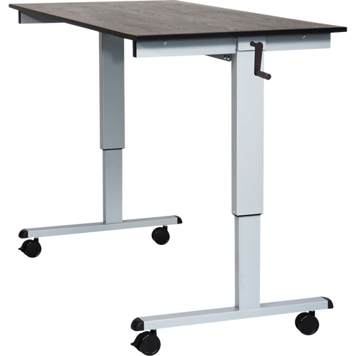 Adjustable Stand-Up Desk, Stand-Alone Desk, 48-1/2" H x 59" W x 29-1/2" D, Black Absolute Business Supply
