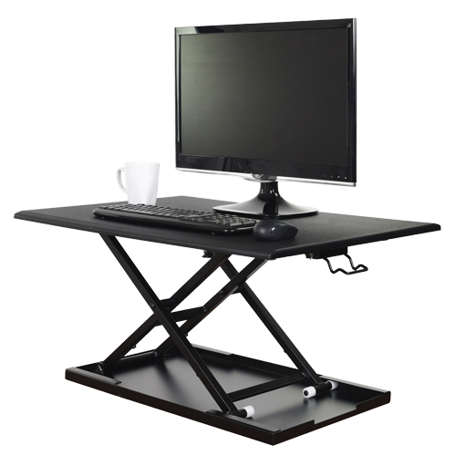 Adjustable Stand-Up Desk, Desktop Unit, 15-3/4" H x 31-1/2" W x 22-1/2" D, Black Absolute Business Supply