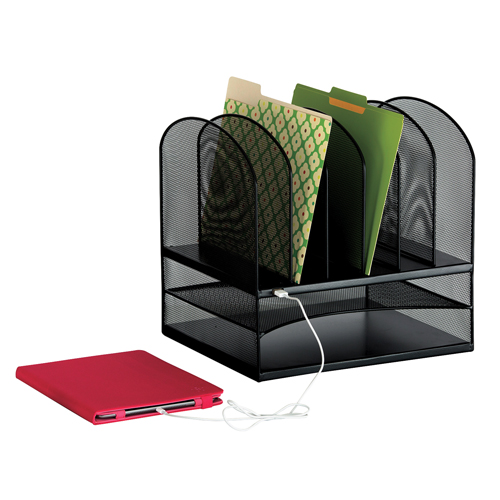 Organisateur de bureau avec alimentation USB Onyx Absolute Business Supply