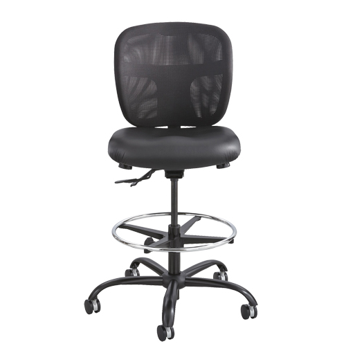 Vue Heavy-Duty Stool, Vinyl, Black, 350 lbs. Capacity Absolute Business Supply