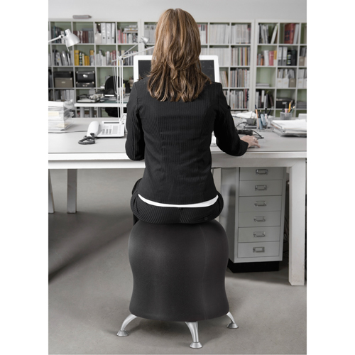 Zenergy Ball Chair, Fabric, Black, 250 lbs. Capacity Absolute Business Supply