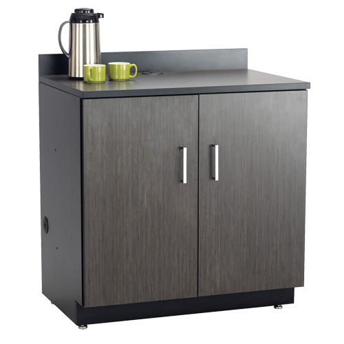 Armoire modulaire de base, M&eacute;lamine, 2 Tablettes, 39" h x 36" la x 25" P, Nuit d'Asie/noir Absolute Business Supply