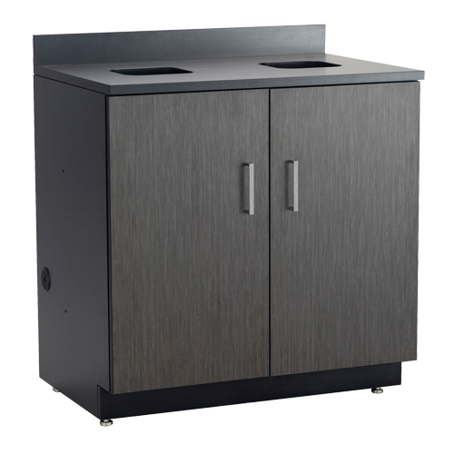 Armoire modulaire de base, M&eacute;lamine, 39" h x 36" la x 25" P, Nuit d'Asie/noir Absolute Business Supply