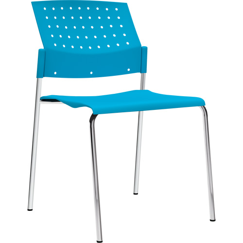 Chaises sans accoudoirs empilables, Plastique, Hauteur 33", Capacit&eacute; 300 lb, Bleu Absolute Business Supply