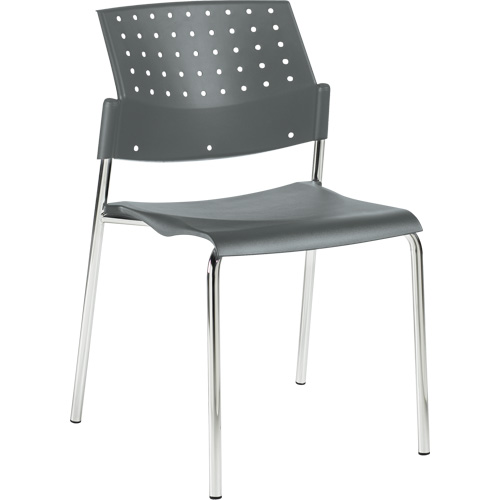 Chaises sans accoudoirs empilables, Plastique, Hauteur 33", Capacit&eacute; 300 lb, Gris Absolute Business Supply