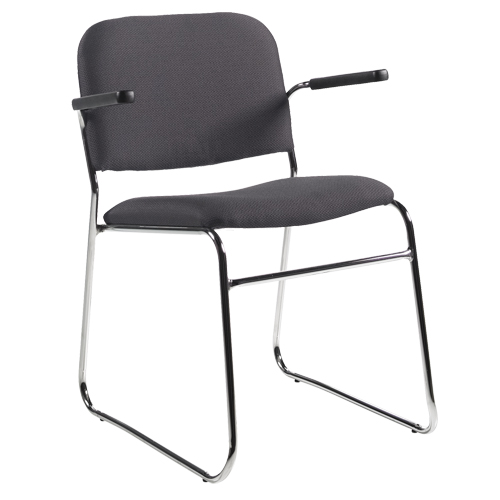 Chair, Fabric, 30" High, 200 lbs. Capacity, Black Absolute Business Supply