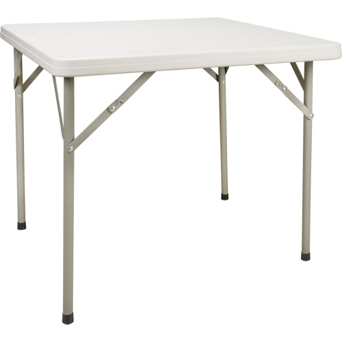 Folding Table, Square, 34" L x 34" W, Polyethylene, White Absolute Business Supply