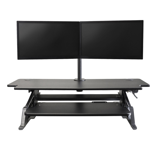 Goya Sit-Stand Workstation, Desktop Unit, 20" H x 42" W x 16" D, Black Absolute Business Supply