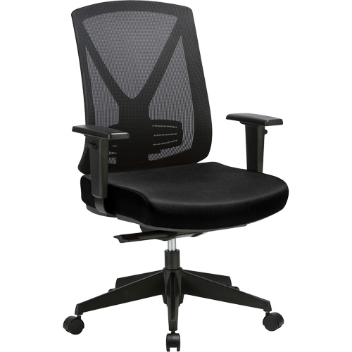 Activ Series Premium Synchro-Tilt Adjustable Chair, Fabric/Mesh, Black, 275 lbs. Capacity Absolute Business Supply