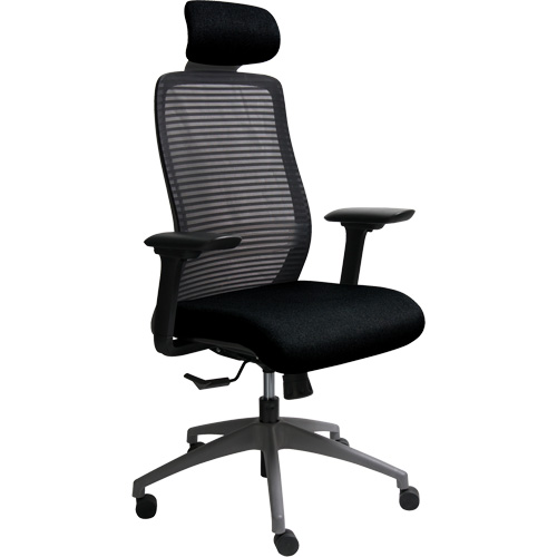 Era Series Adjustable Office Chair with Headrest, Fabric/Mesh, Black, 275 lbs. Capacity Absolute Business Supply
