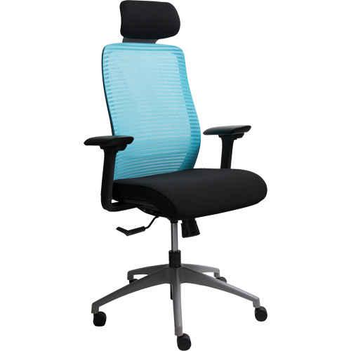 Era Series Adjustable Office Chair with Headrest, Fabric/Mesh, Blue, 275 lbs. Capacity Absolute Business Supply
