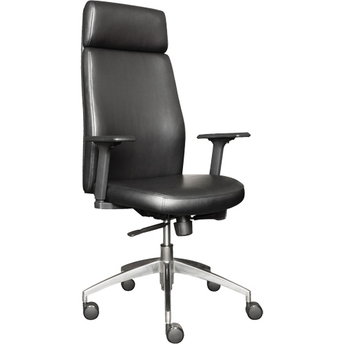 Activ Series High Back Executive Chair, Polyurethane/Vinyl, Black, 275 lbs. Capacity Absolute Business Supply