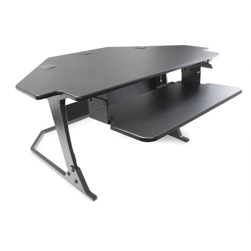 Goya Sit-Stand Corner Work Station, Desktop Unit, 20" H x 42" W x 37-4/5" D, Black Absolute Business Supply