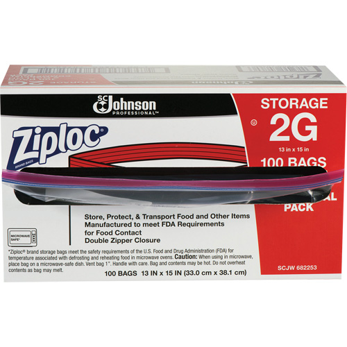 Sacs d'entreposage alimentaire &agrave; double fermeture &agrave; glissi&egrave;re de Ziploc Absolute Business Supply