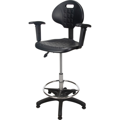 Tabouret ergonomique robuste avec accoudoirs r&eacute;glables, Stationnaire, Ajustable Hauteur, Capacit&eacute; 250 lb Absolute Business Supply