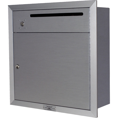 Recessed Collection Box, Wall -Mounted, 12-3/4" x 16-3/8", 2 Doors, Aluminum Absolute Business Supply