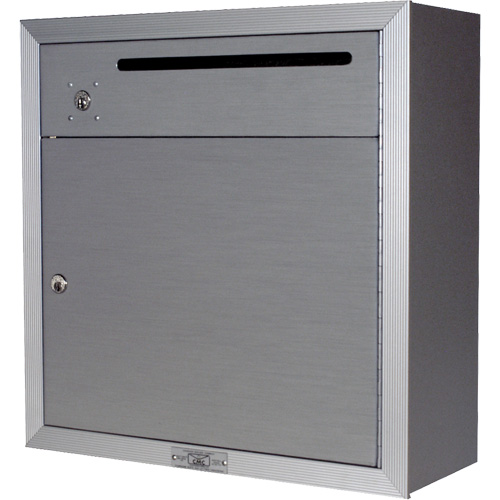 Collection Box, Surface -Mounted, 12-3/4" x 16-3/8", 2 Doors, Aluminum Absolute Business Supply