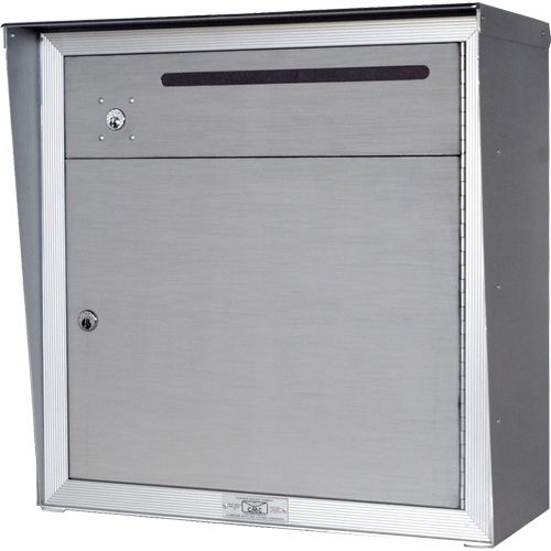 Boîte de collecte, Fixation Mural, 12-3/4" x 16-3/8", 2 portes, Aluminium Absolute Business Supply